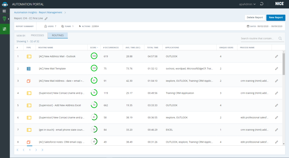 screenshot of NICE Robotic Automation